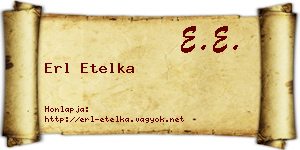 Erl Etelka névjegykártya